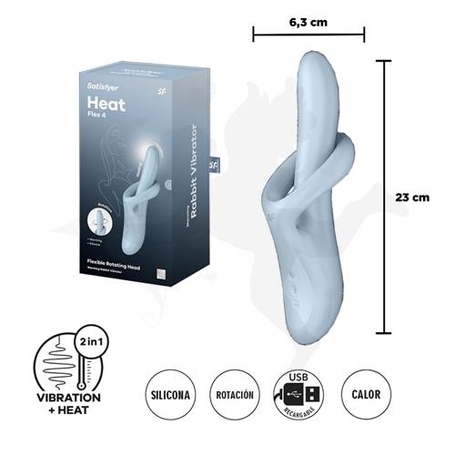 Heat Flex 4 - Vibrador con efecto calor y Flexible ademas con 2 Motores